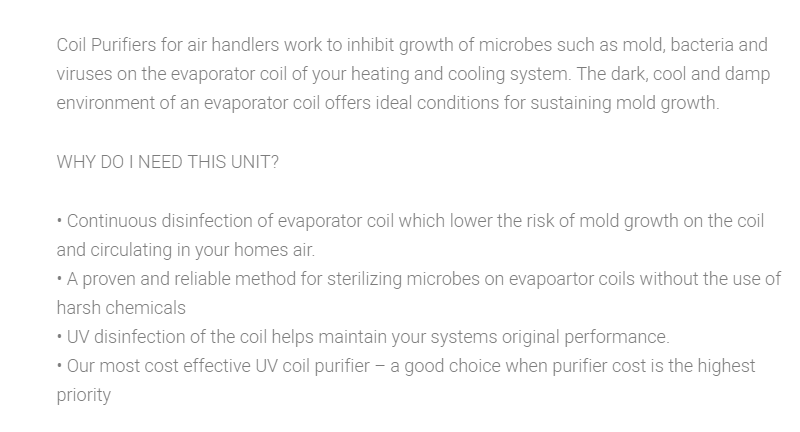 UV Coil Purifiers in Oroville, Gridley, Chico, Paradise, Yuba City, Live Oak, CA and Surrounding Areas