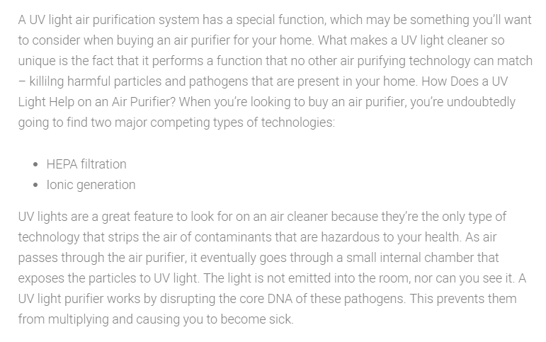 UV Air Purifiers in Oroville, Gridley, Chico, Paradise, Yuba City, Live Oak, CA and Surrounding Areas